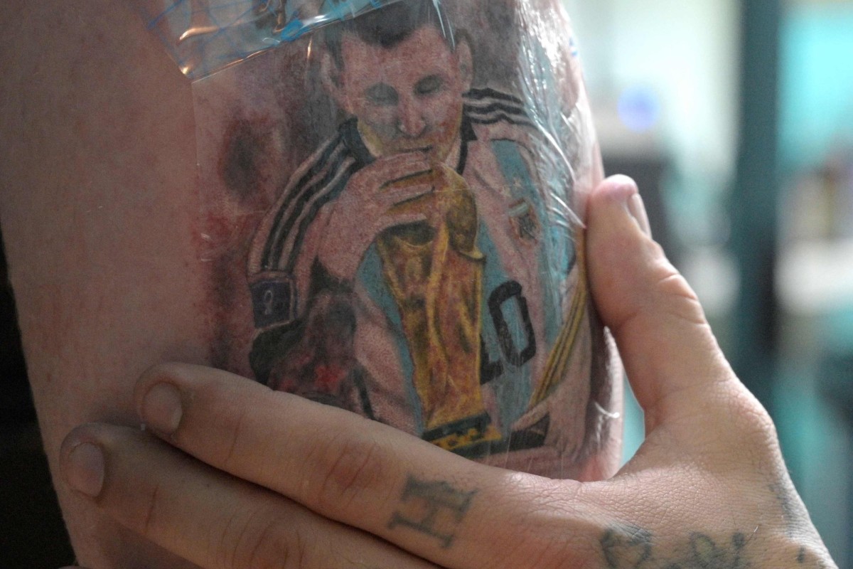 Brazilian Fan's Dream: Messi's Signature on Barcelona Back Tattoo