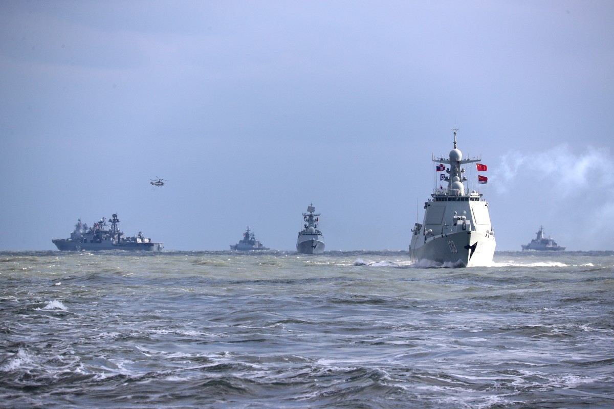 China and Russia conduct a joint naval drill in the East China Sea. File photo: Xinhua

