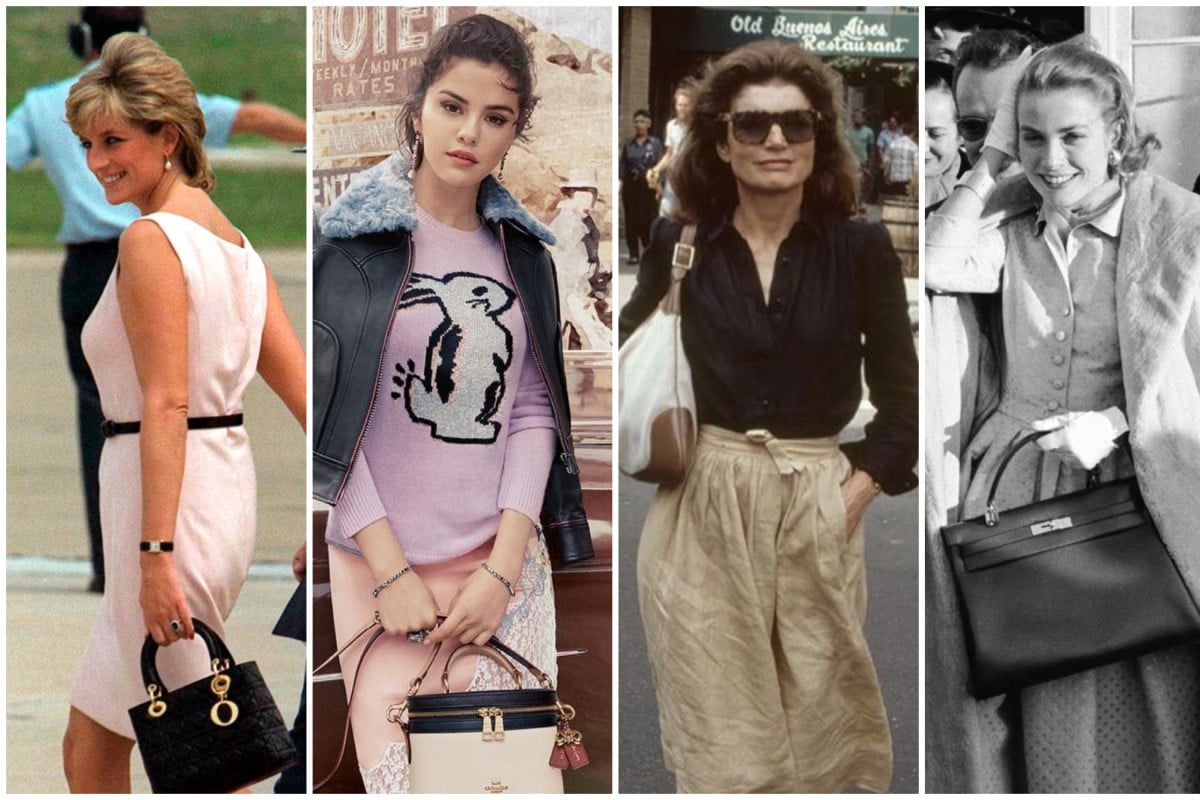 Princess Diana, Selena Gomez, Jackie Kennedy and Princess Grace Kelly all had designer handbags named after them. Photos: @dior, @coach, @aazar.mx/Instagram; @oldhllywoods/Twitter