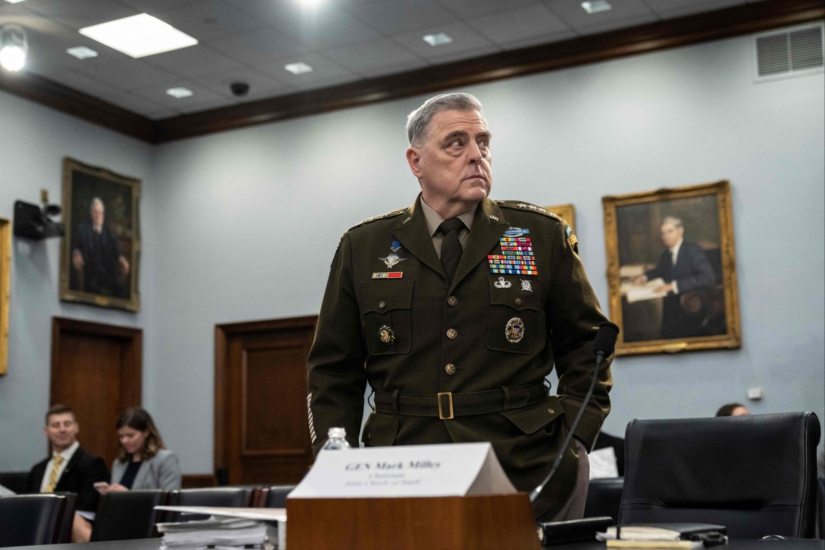 Chairman of the US Joint Chiefs of Staff General Mark Milley arrives for a House Appropriations defence subcommittee hearing in Washington on Thursday. Photo: Getty Images via AFP
