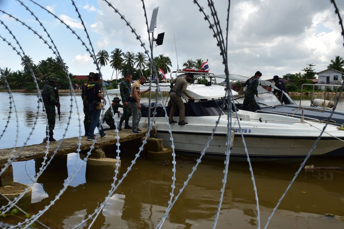 Thai security forces patrol along the border. Photo: AFP 