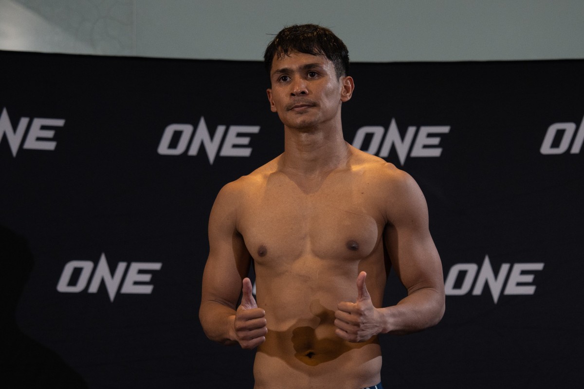 Superbon shows his relief after a dramatic conclusion to the ONE Fight Night 11 official weigh-ins and hydrations tests. Photos: David Picton