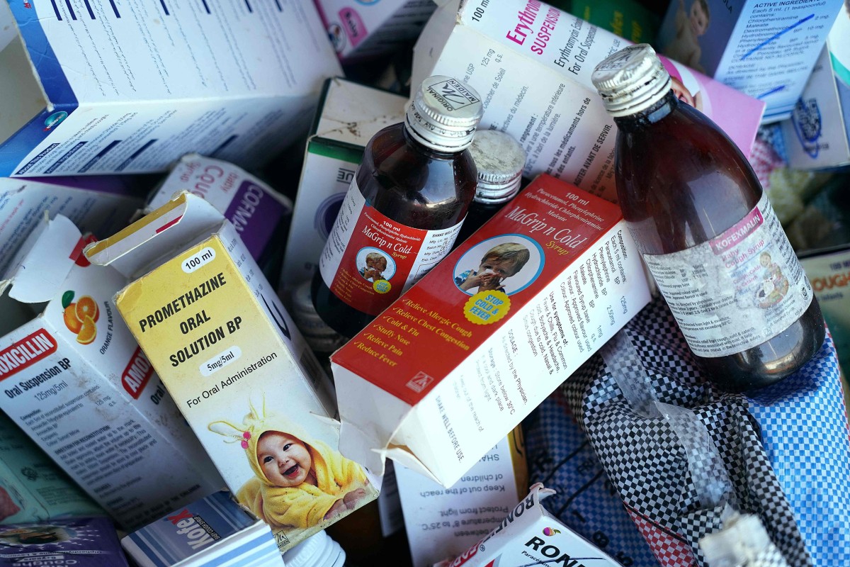 Indian authorities conducted tests on the Maiden Pharmaceuticals syrups late last year after the WHO linked them to the deaths of at least 70 children in Gambia, most below age five, from acute kidney injury between June and October. Photo: AFP