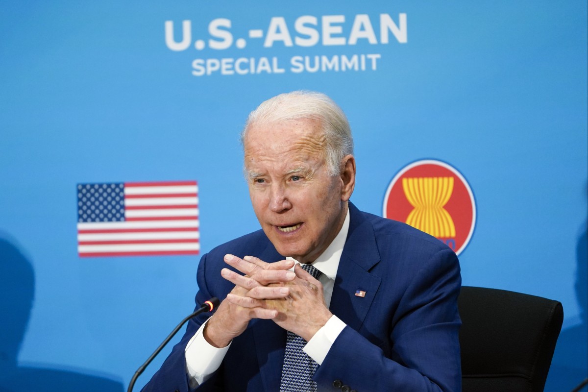 President Joe Biden addresses last year’s US-Asean Special Summit. Photo: AP