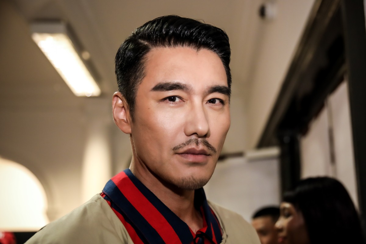 Chinese male model Hu Bing backstage at the University of East London’s graduate catwalk show during London Fashion Week in June. Photo: Sophie Mitchell