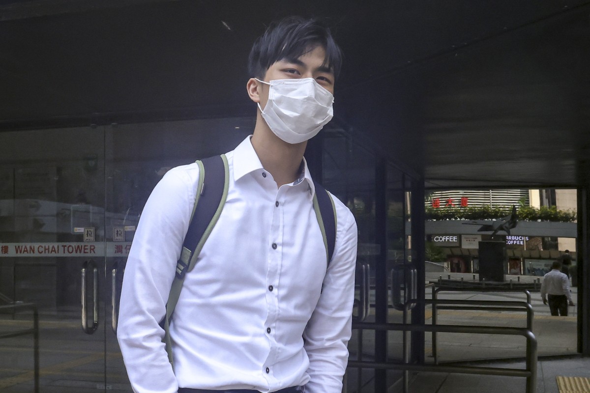 Former Cathay Pacific flight attendant Freddy Lee Ching-fai, leaving District Court after being granted bail. Photo: Jonathan Wong