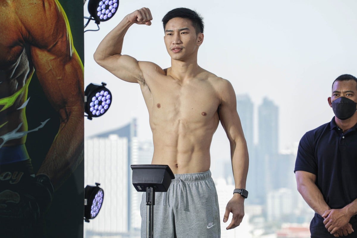 Tawanchai on the scales at the ONE Fight Night 7 face offs in Bangkok. Photos: ONE Championship
