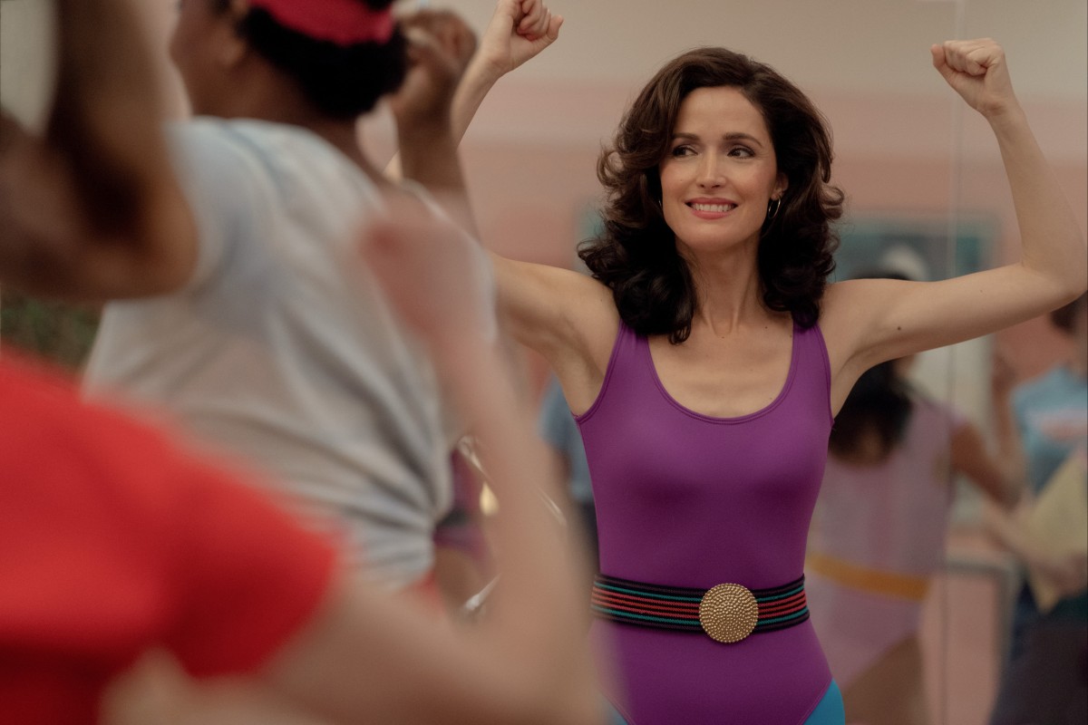 In “Physical” on Apple TV+, Rosa Byrne plays Sheila Rubin (above), an aerobics instructor whose growing fame doesn’t match her self-disgust. Photo: Apple TV+