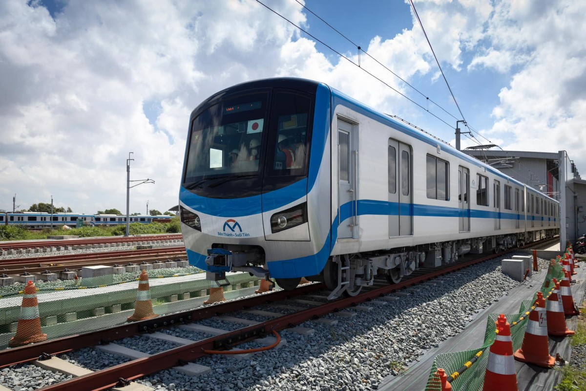 A train for the Japanese-built Ho Chi Minh City Metro Line No 1. As construction of metros in Vietnam’s two largest cities continues, comparisons have been made between the workmanship of the Chinese and Japanese-led projects. Photo: Facebook@HCMC Metro