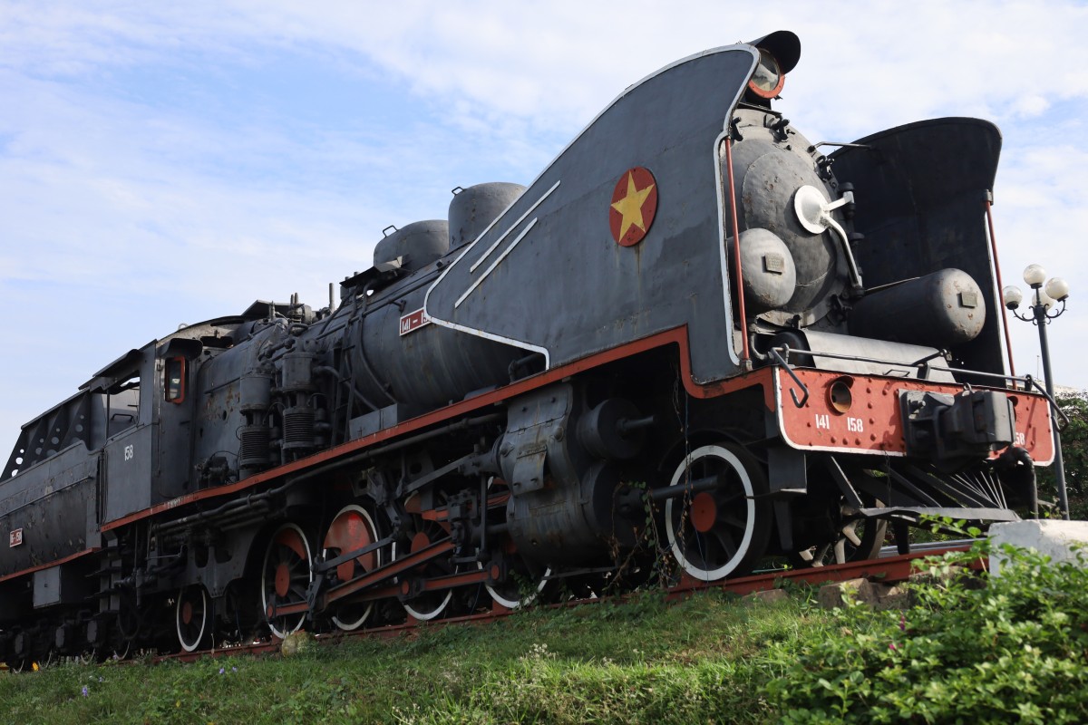 A preserved Reunification Express steam locomotive at Saigon Station,  Vietnam. Photo: Thomas Bird