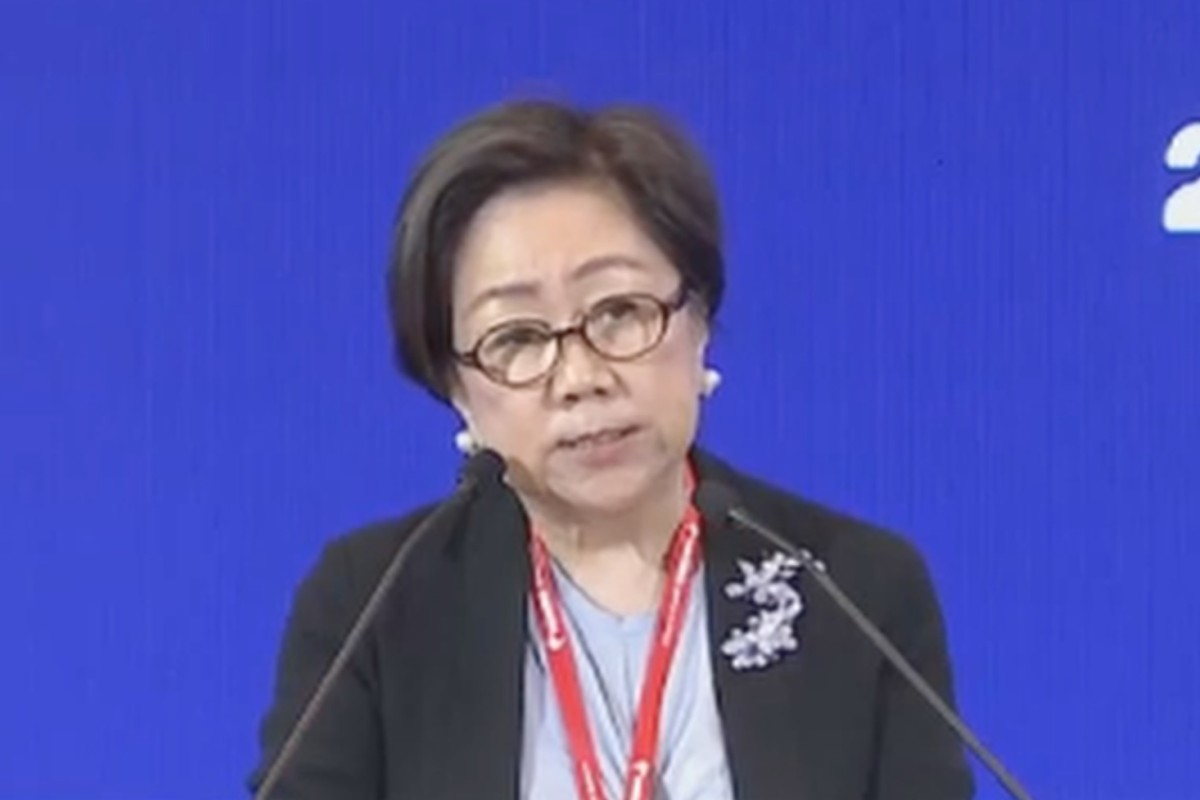 Hong Kong Exchanges and Clearing chairwoman Laura Cha Shih May-lung speaks at the Bund Summit in Shanghai on September 23, 2023. Photo: Handout