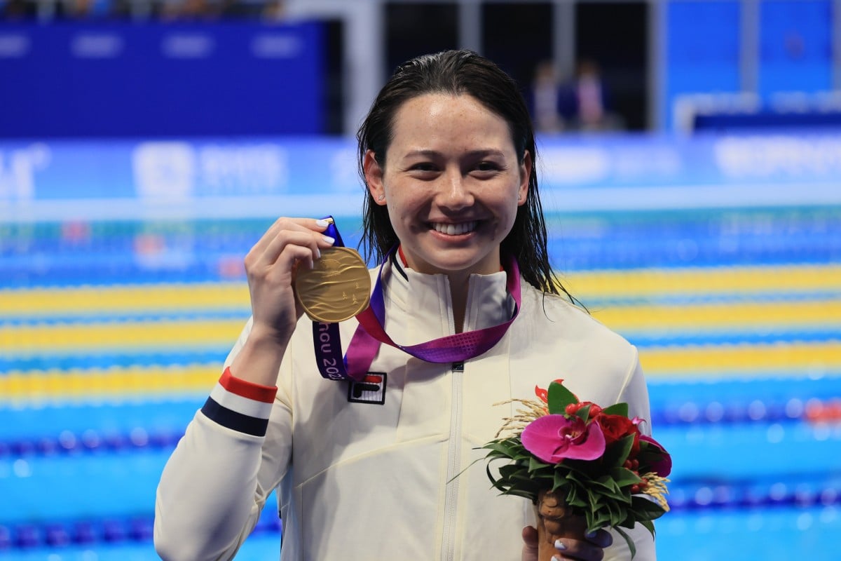 Siobhan Haughey is the first Hong Kong swimmer to win an Asian Games gold medal, after blitzing the field in the women’s 200m freestyle final. Photo: Dickson Lee