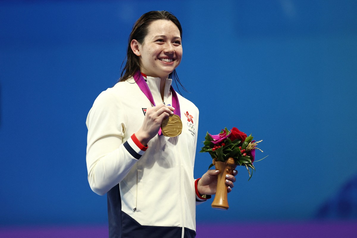 Hong Kong’s Siobhan Haughey is now the owner of four Asian Games medals after winning her second gold in the 100m freestyle final. Photo: Reuters