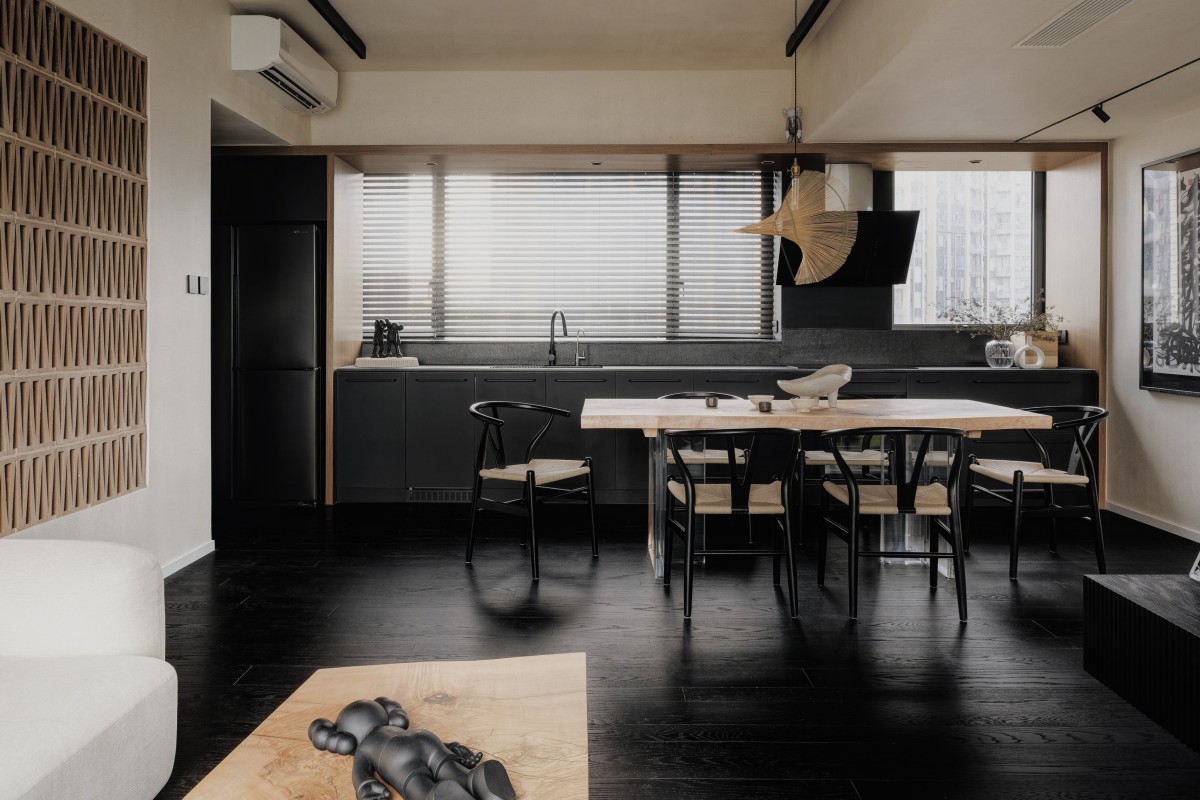 The living room  of a couple’s home in Yuen Long, Hong Kong, was redesigned with “wabi-sabi”, the Japanese design aesthetic based on imperfection and impermanence, in mind. Photo: Steven Ko