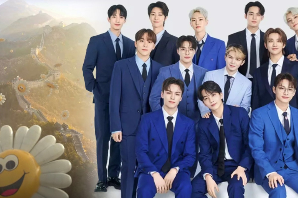 South Korean K-pop band, Seventeen, has caused an outcry on mainland social media by using a promotional video which shows the Great Wall of China festooned in gaudy balloons.: SCMP composite/Weibo/Xiaohongshu