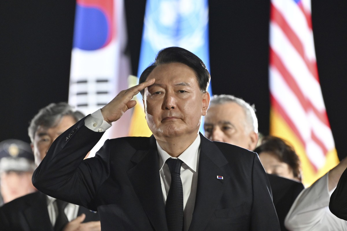 South Korean President Yoon Suk-yeol at Seoul Air Base in Seongnam. Besides security, Yoon has intensified economic links with Washington. Photo: AP