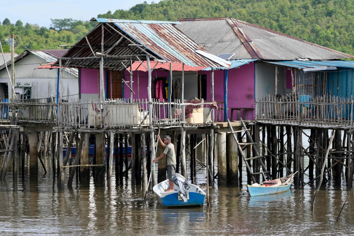 A fisherman in Monggak village on Rempang Island. The government has told the island’s 7,500 residents to relocate and make way for a Chinese-funded project. Photo: AFP