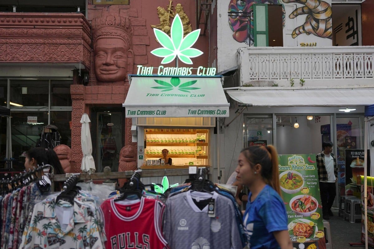 A cannabis store along Khao San Road in Bangkok, Thailand. Photo: Bloomberg