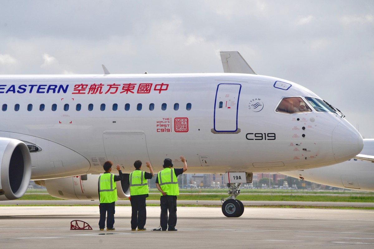China has issued a document laying out its vision for the country’s future in ‘green aviation’, with the domestic NEV industry and home-grown C919 plane as examples to follow. Photo: Weibo