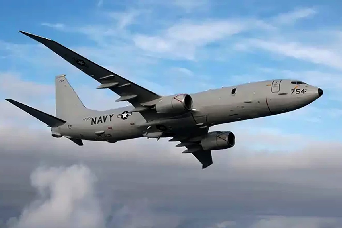 The US Navy’s 7th Fleet said a P-8A Poseidon transited the Taiwan Strait via international airspace on Thursday. It comes three months after a US P-8A passed through the strait during PLA exercises. Photo: Handout