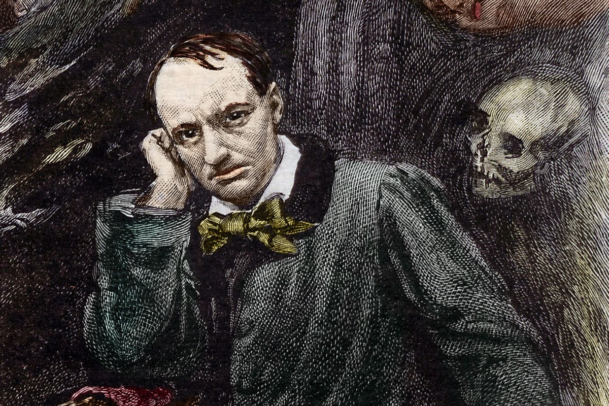 A representation of French poet Charles Baudelaire (1821-1867) for his 1857 book “Les Fleurs du Mal” (“The Flowers of Evil”). Photo: Getty Images