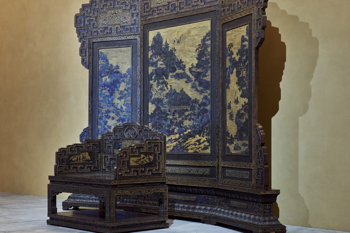 An imperial throne in the Wang Shu Room, at the Humboldt Forum, in Berlin, Germany. Photo: David von Becker