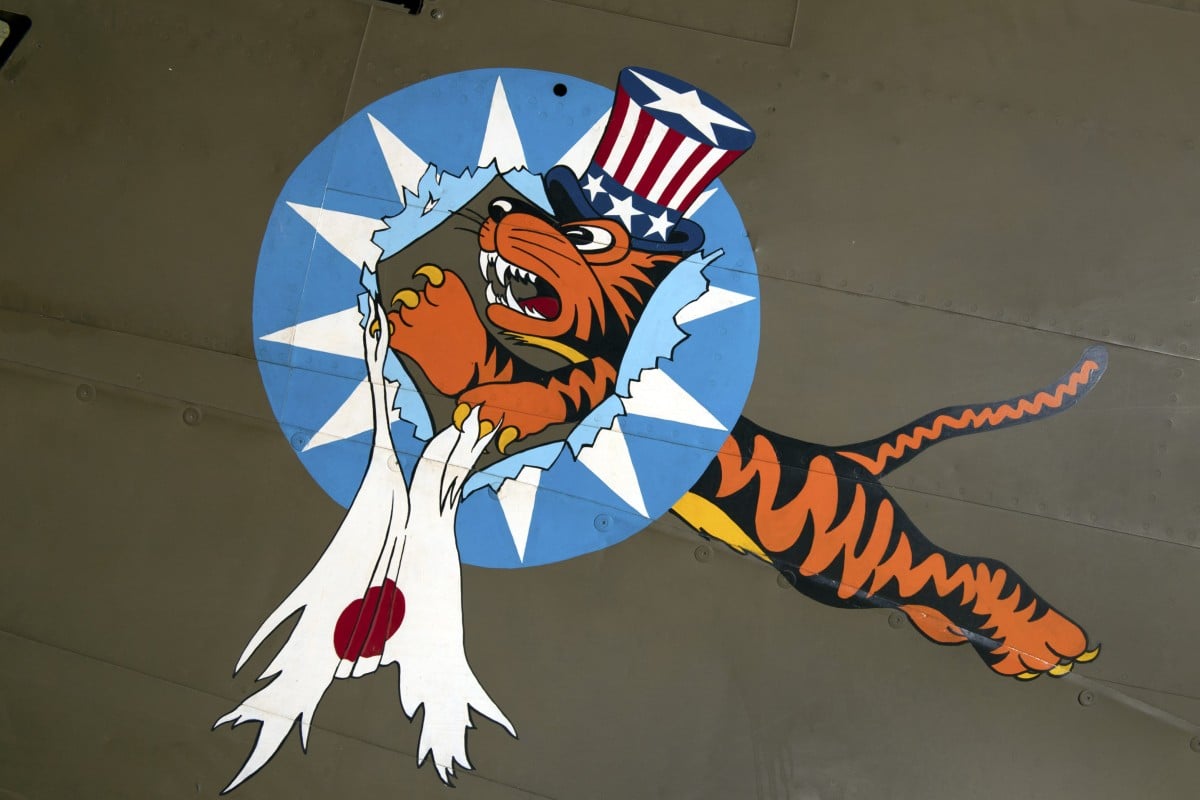 A version of the Disney-designed logo which adorned the planes of the Flying Tigers, volunteer American and British fighter pilots who took to the skies to protect Free China from the Japanese during World War II. Photo: EJ Hersom/US Department of Defense