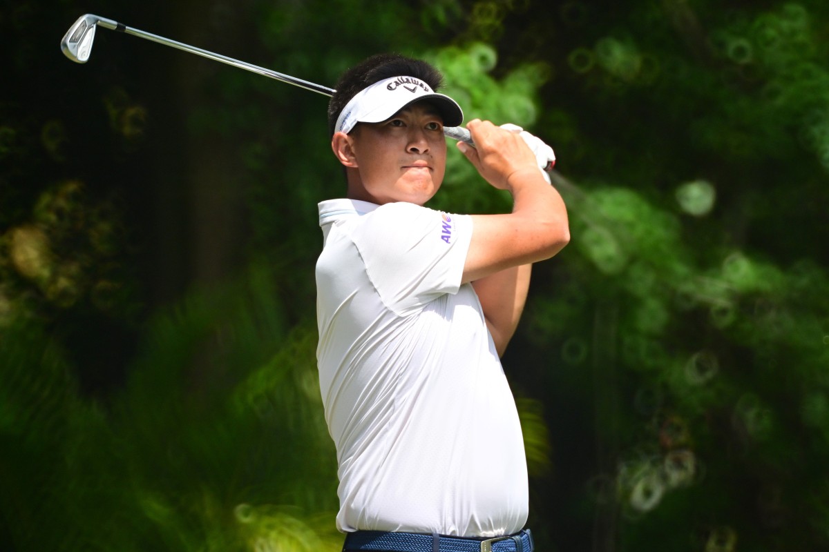 China’s Carl Yuan said he his wife, Cathy, reminded him to simply have “fun” on the golf course and not be consumed with the mechanics of the golf swing. Photo: Getty Images