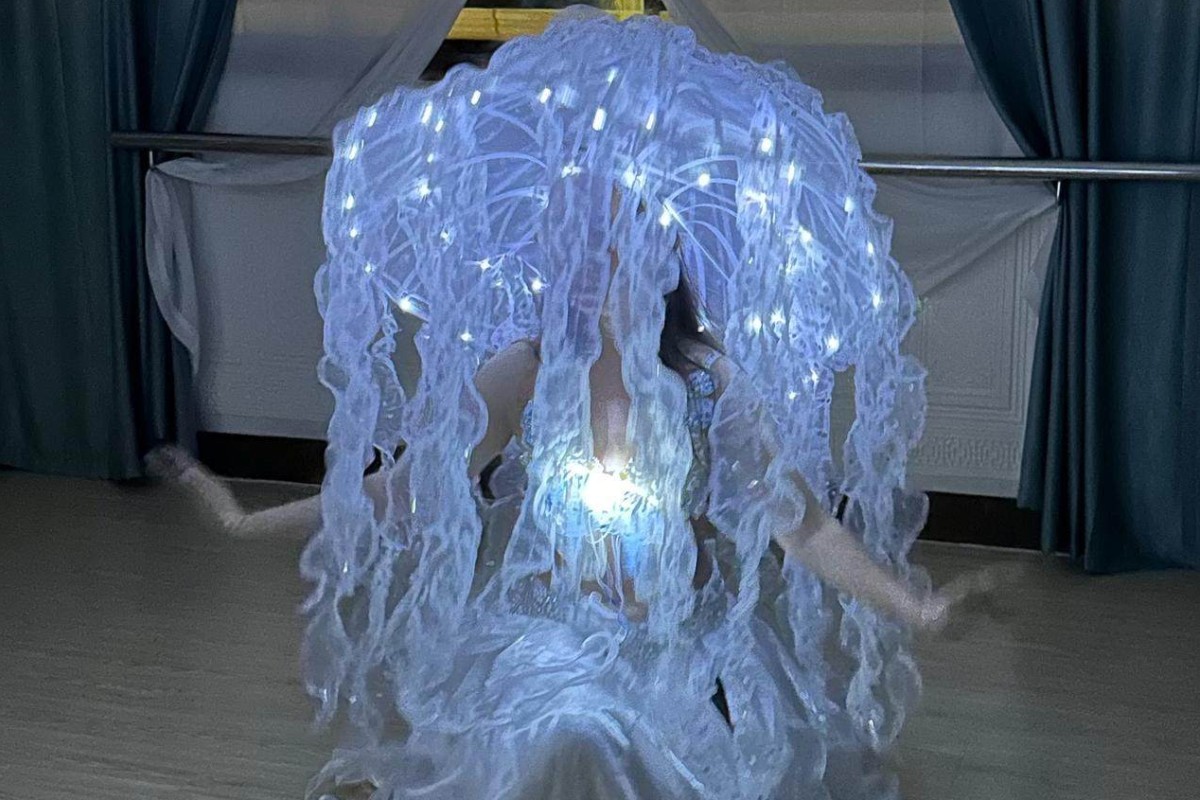 A belly-dancing LED jellyfish, part of CCOHK’s Shark Symphony. Photo: CCOHK

