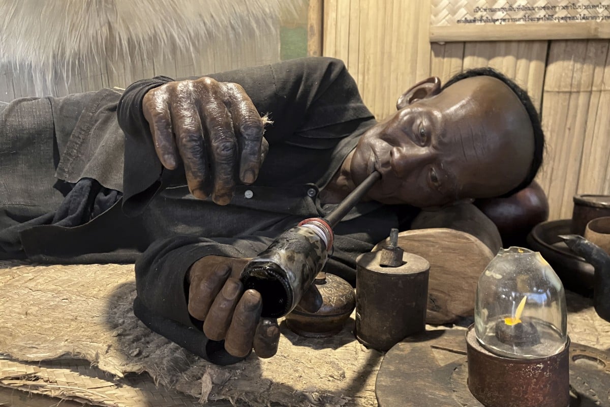 A display depicting an opium smoker at the House of Opium, in the Thai part of the Golden Triangle. The region’s drug-producing past is remembered here through museums, tours and memorials dedicated to the military leaders who fought an “opium war” in 1967. Photo: David Frazier