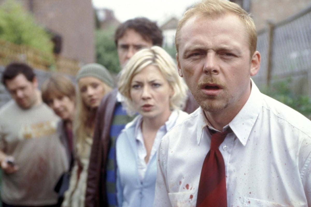 Simon Pegg (front) in a still from Shaun of the Dead. Photo: Rogue Pictures