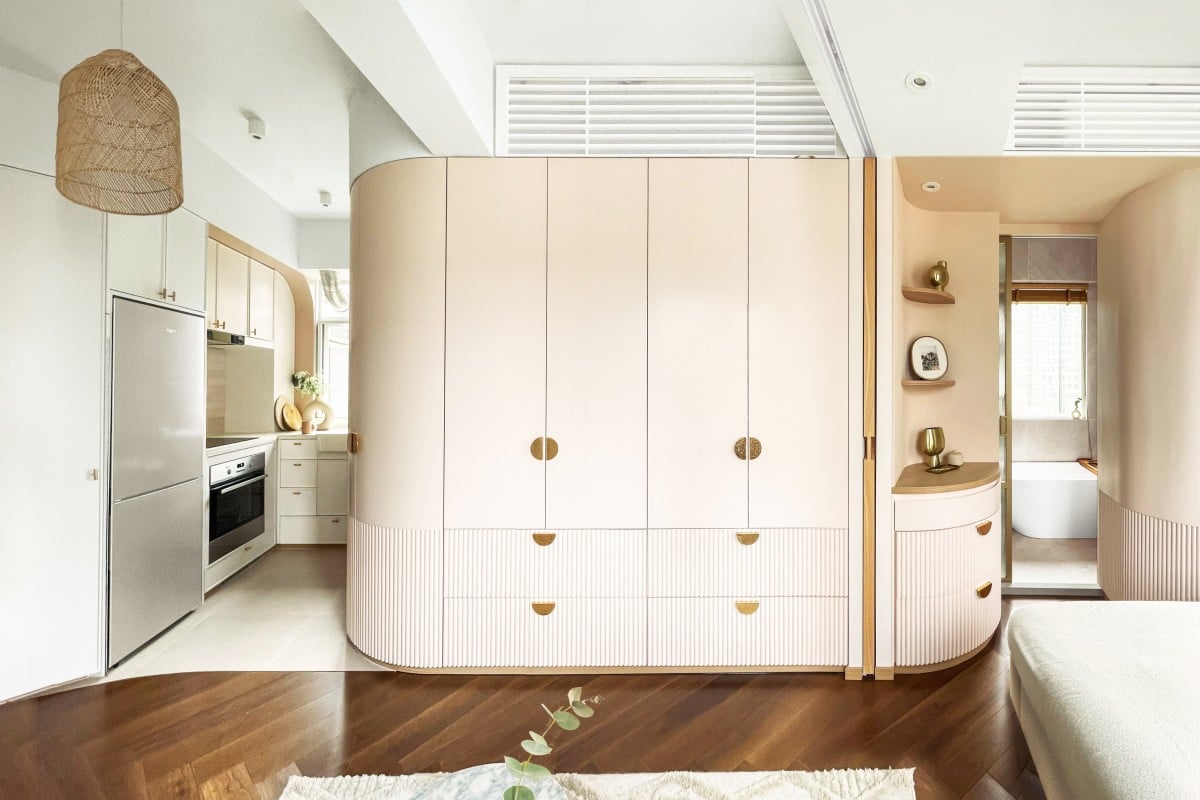 The owner of a Hong Kong micro-apartment wanted all the trappings of a bigger home – including a tub and a built-in oven. A young design duo helped make it happen. Photo: Craft of Both