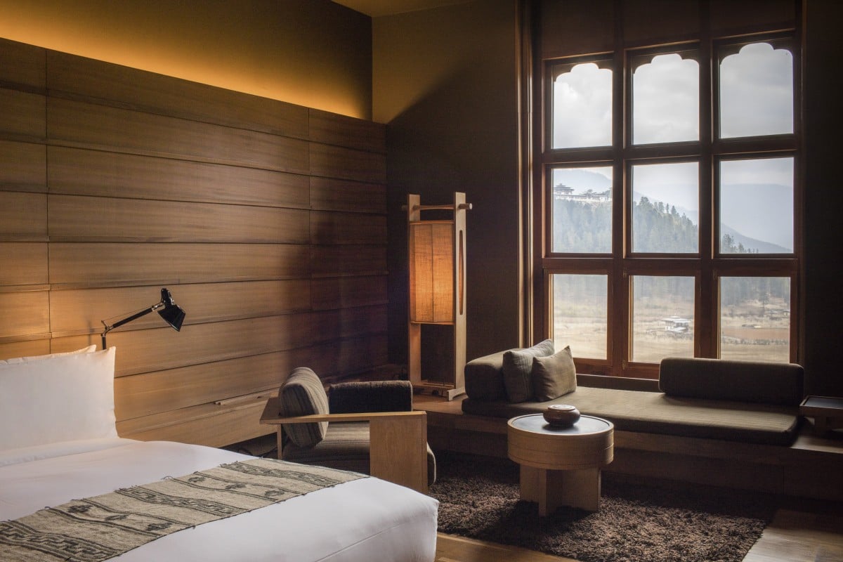 A suite at Bhutan’s Amankora Gangtey Lodge. Photo: Amankora Gangtey