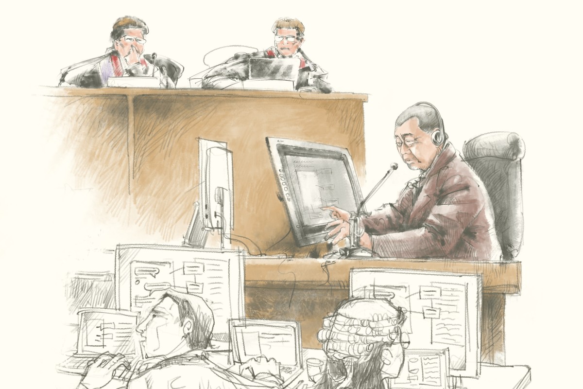 An artist sketch of Jimmy Lai in court on Friday. Illustration: SCMP