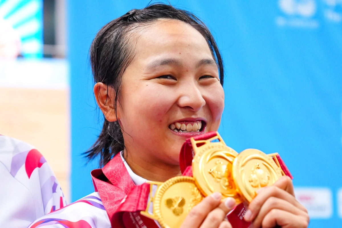 Hong Kong’s Ceci Lee has won her third gold of the National Games. Photo: Karma Lo
