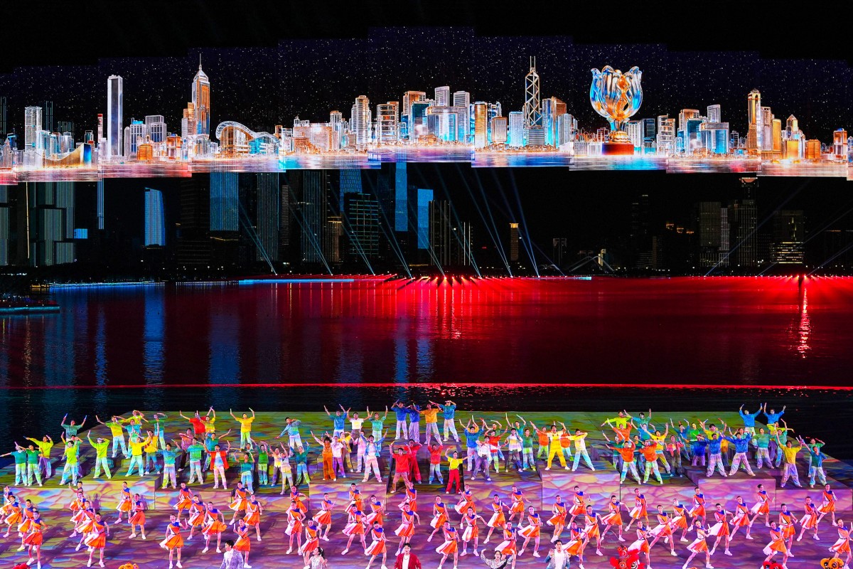 Artists perform during the closing ceremony of China’s 15th National Games in Shenzhen. Photo: Xinhua