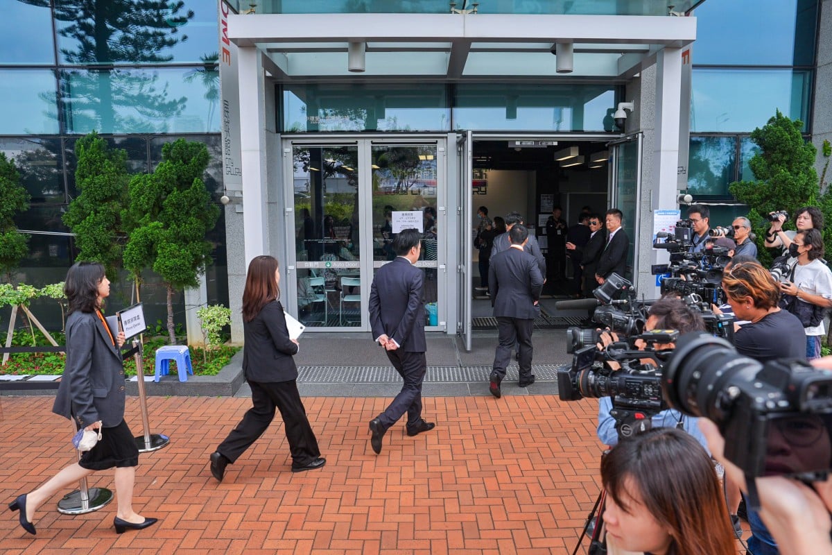 Legal representatives return for the afternoon session on day three of the hearing. Photo: Elson Li