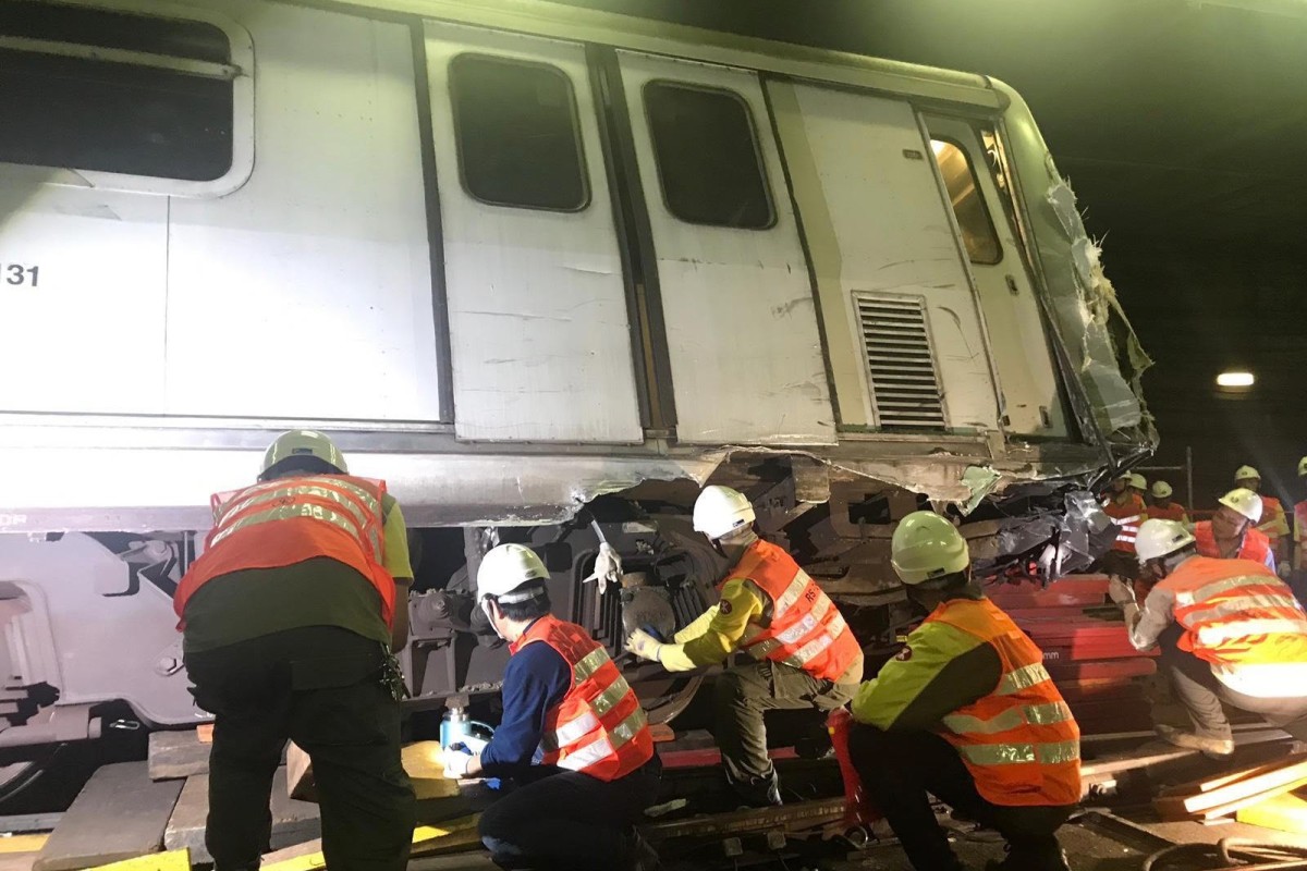 MTR may Need Days To Cut Up Carriage Derailed In Hong Kong Train