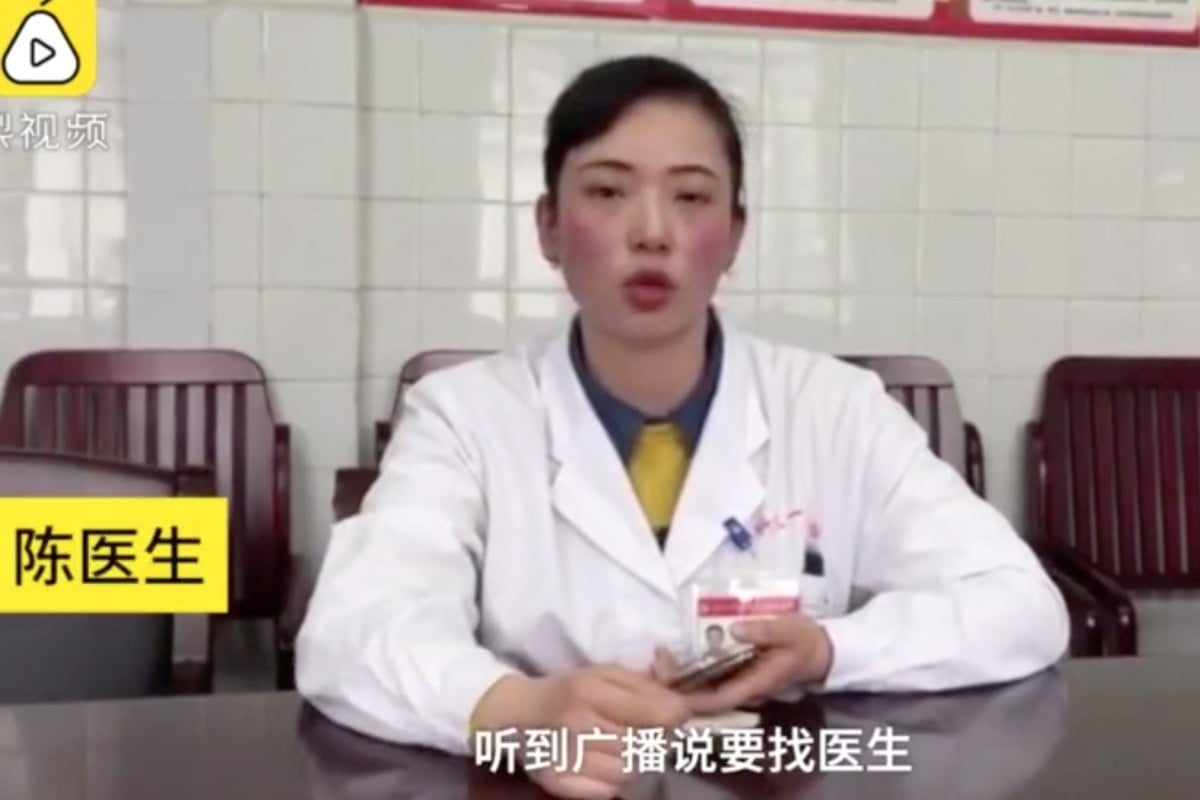 Dr Chen answered a call for medical assistance aboard a China Railway Nanning Group train, and staff demanded that she produce her licence. Photo: Pear Video