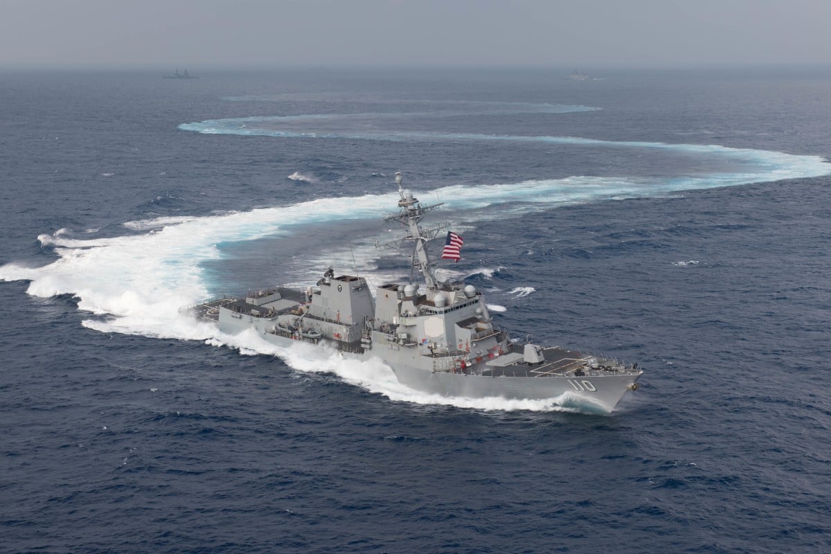 The guided-missile destroyer USS William P. Lawrence was one of two American destroyers that sailed through the Taiwan Strait on the weekend. Photo: Reuters