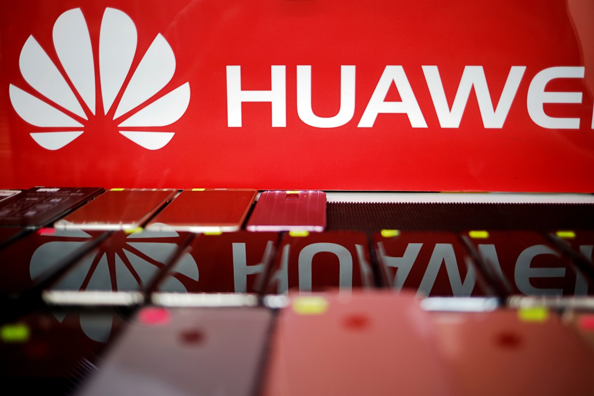 The Huawei logo at a mobile phone shop in Singapore on Tuesday. Photo: Reuters