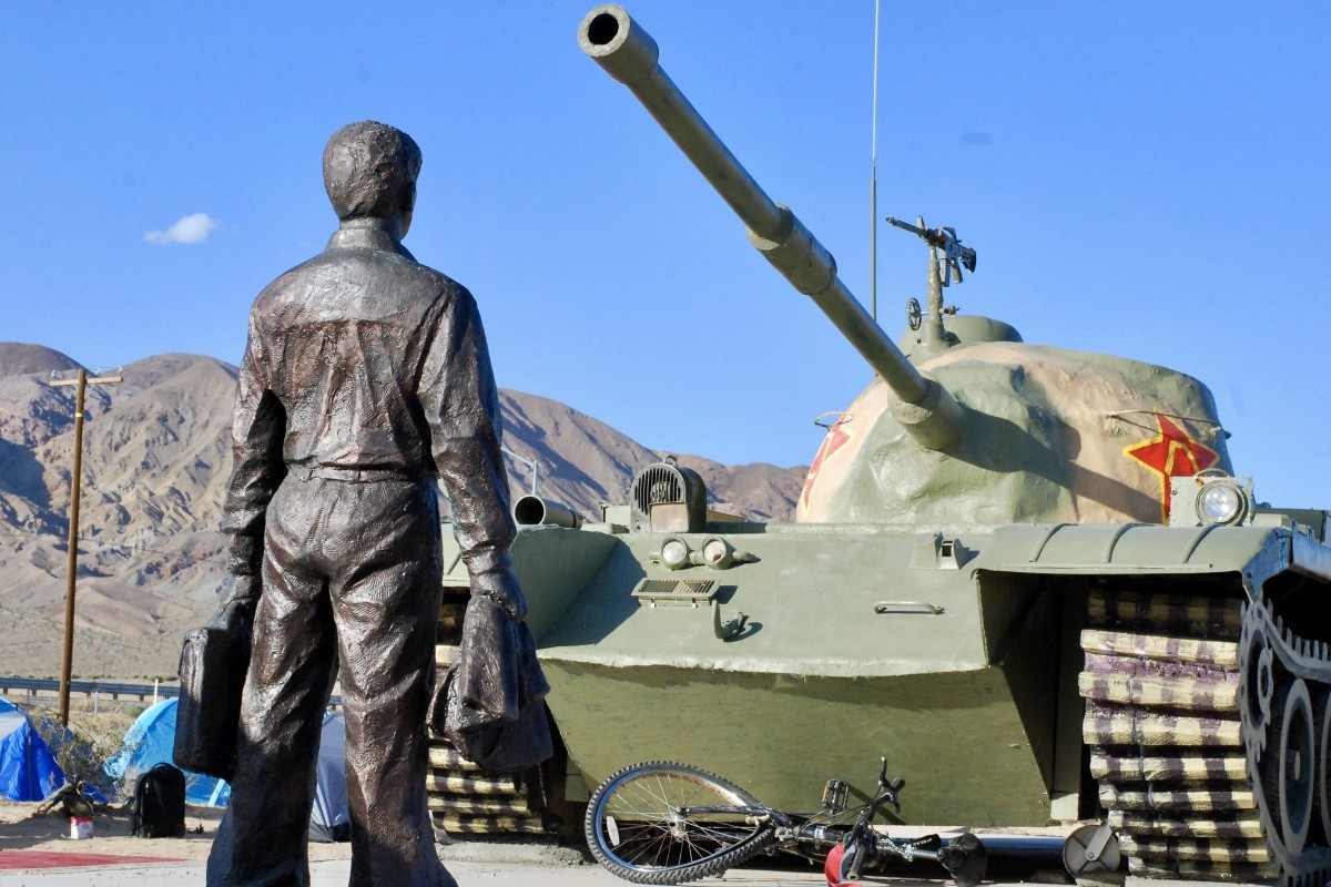 ‘Tank Man’ statue rises in California desert park as democracy