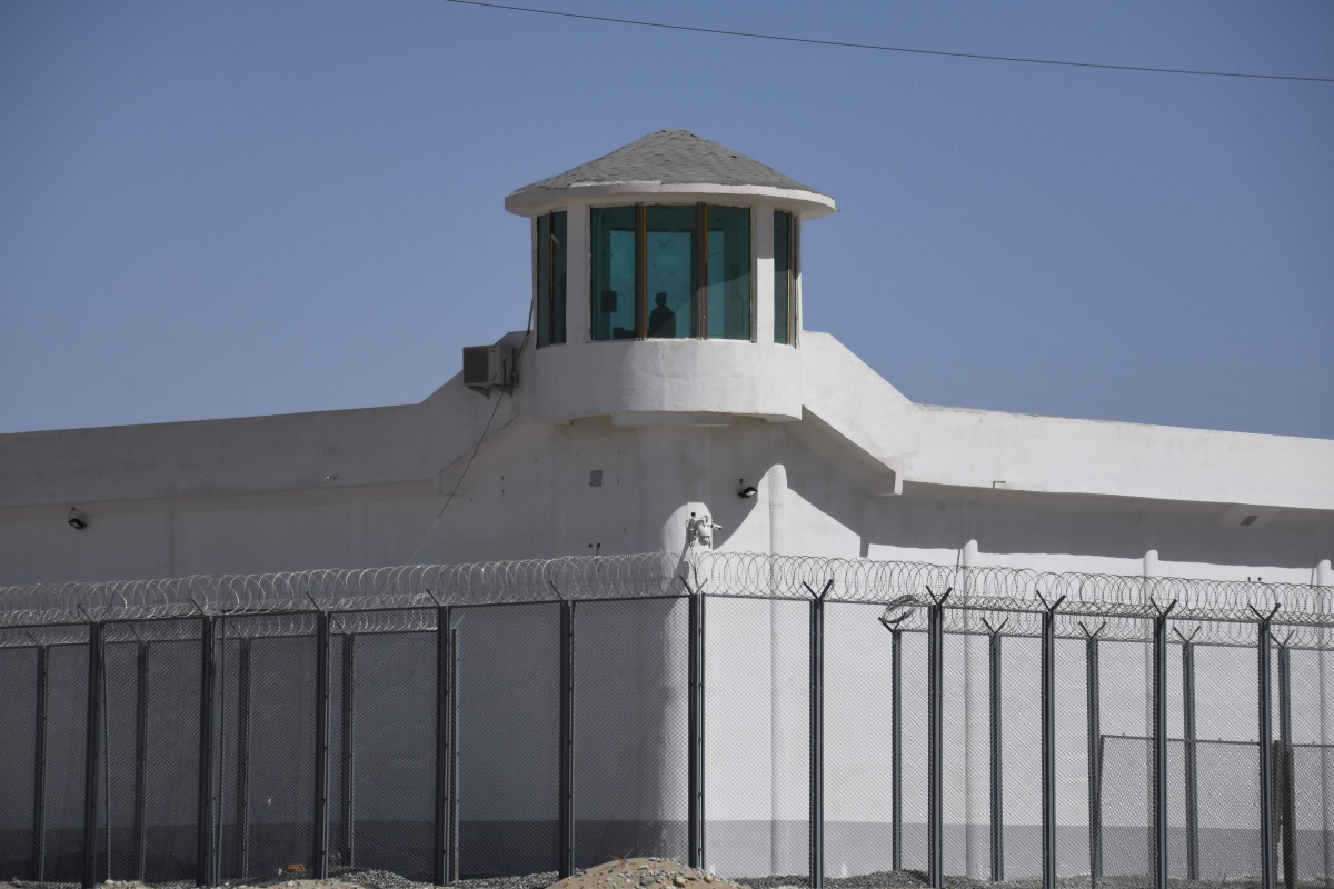A watchtower on a high-security facility near what is believed to be a re-education camp where mostly Muslim ethnic minorities are detained, on the outskirts of Hotan, in China's northwestern Xinjiang region. Photo: AFP