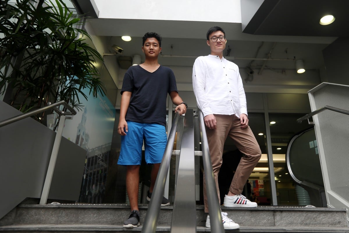 Pun Bishal (left) and Johnson Chan at HKU Space Communict College last month in Kowloon Bay. Photo: Xiaomei Chen