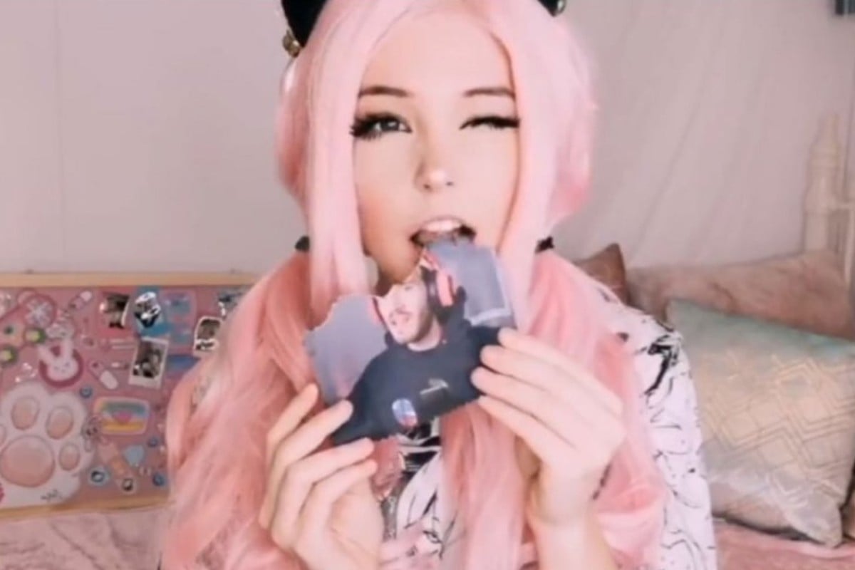 Image result for belle delphine eyes while drink