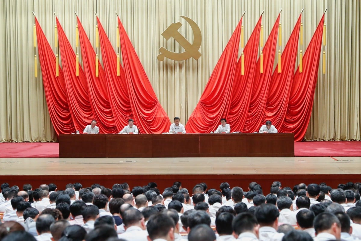 President Xi Jinping, also general secretary of the Communist Party’s Central Committee and chairman of the Central Military Commission, makes a speech during the opening ceremony of a training programme for party officials in Beijing on September 3. Photo: Xinhua