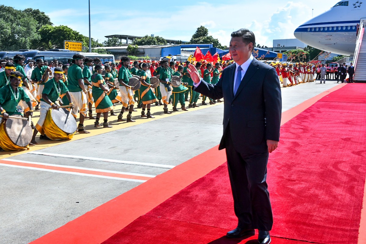 Chinese President Xi Jinping arrives in Chennai to attend a summit with Indian Prime Minister Narendra Modi. Photo: AFP/MEA