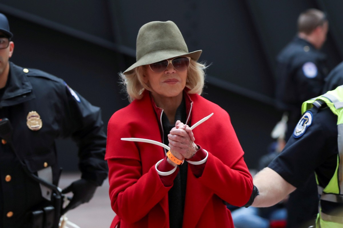 Hollywood actress Jane Fonda arrested at US climate protest South