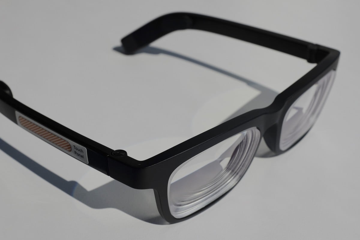 A pair of Vue Smart glasses. Customers who backed start-up Vue on crowdfunding platform Kickstarter in 2016 are finally receiving their orders. The glasses live up to their billing, but the charging system is poorly designed. Photo: Antony Dickson