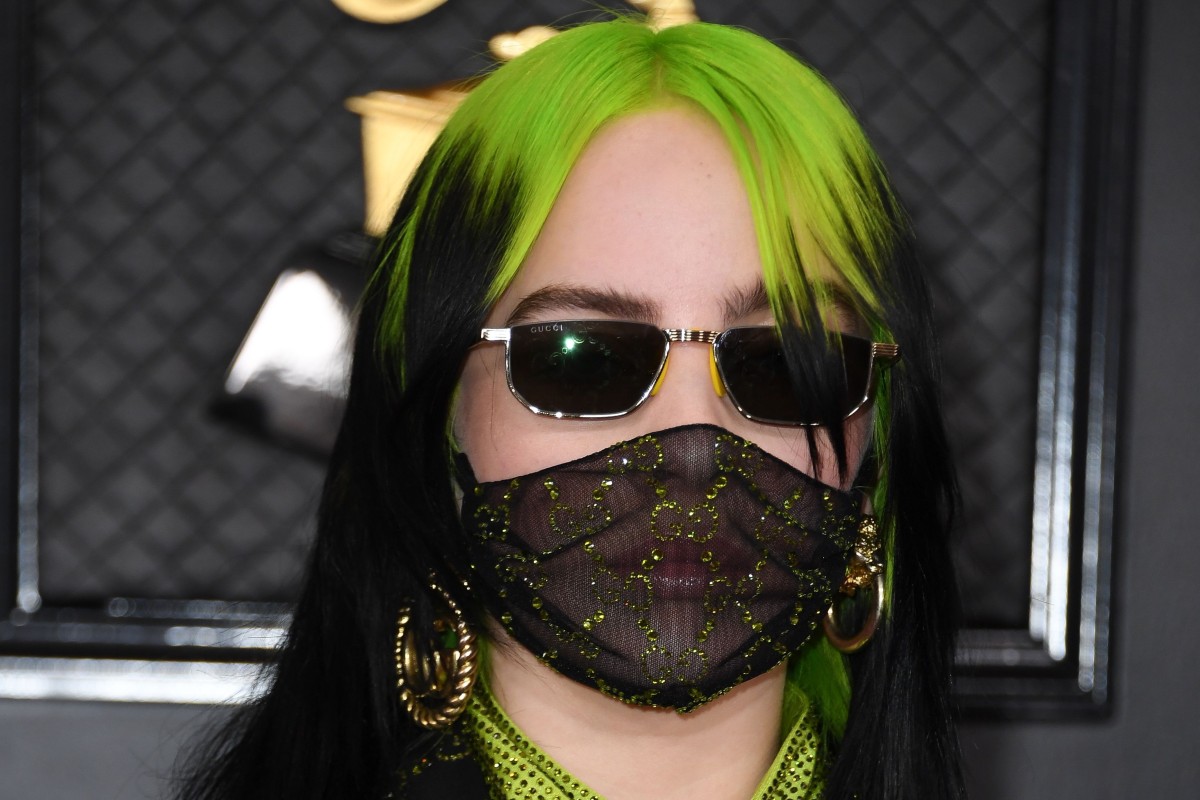 Going viral: Billie Eilish is all Gucci at the Grammy Awards, from nails to  face – the singer wears a mask | South China Morning Post
